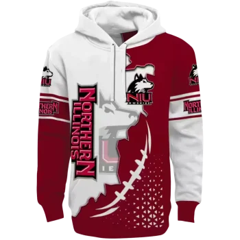 northern illinois huskies triangular pattern red white hoodie best selling