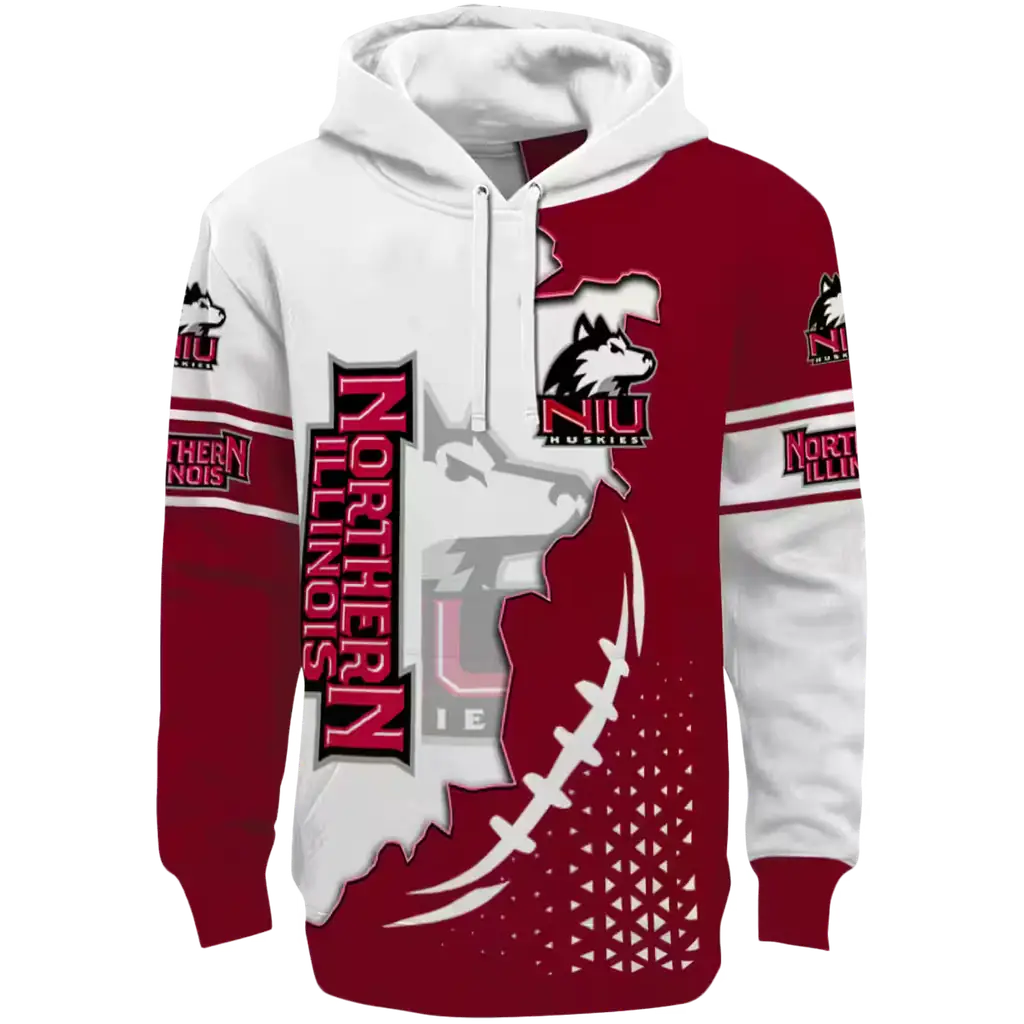northern illinois huskies triangular pattern red white hoodie best selling northern illinois huskies triangular pattern red white hoodie best selling
