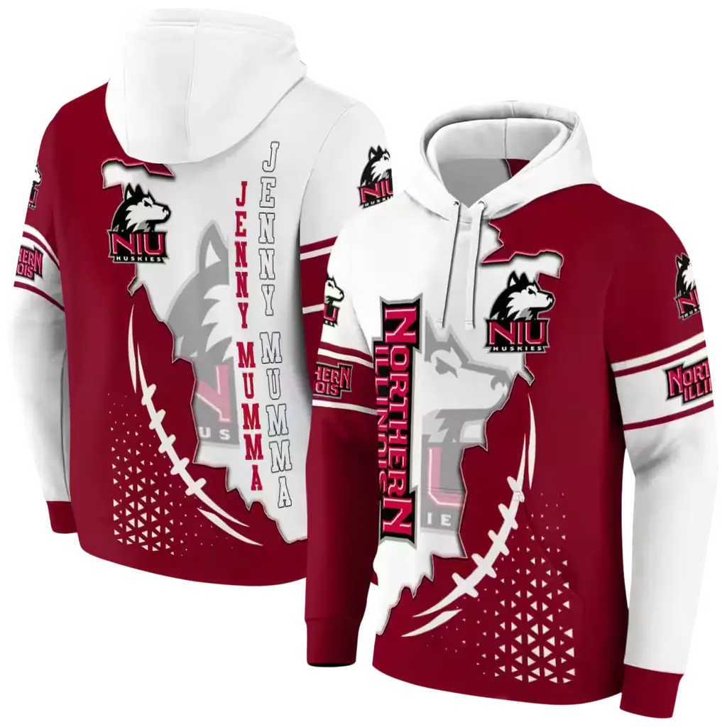 northern illinois huskies triangular pattern red white hoodie fashion forward northern illinois huskies triangular pattern red white hoodie fashion forward