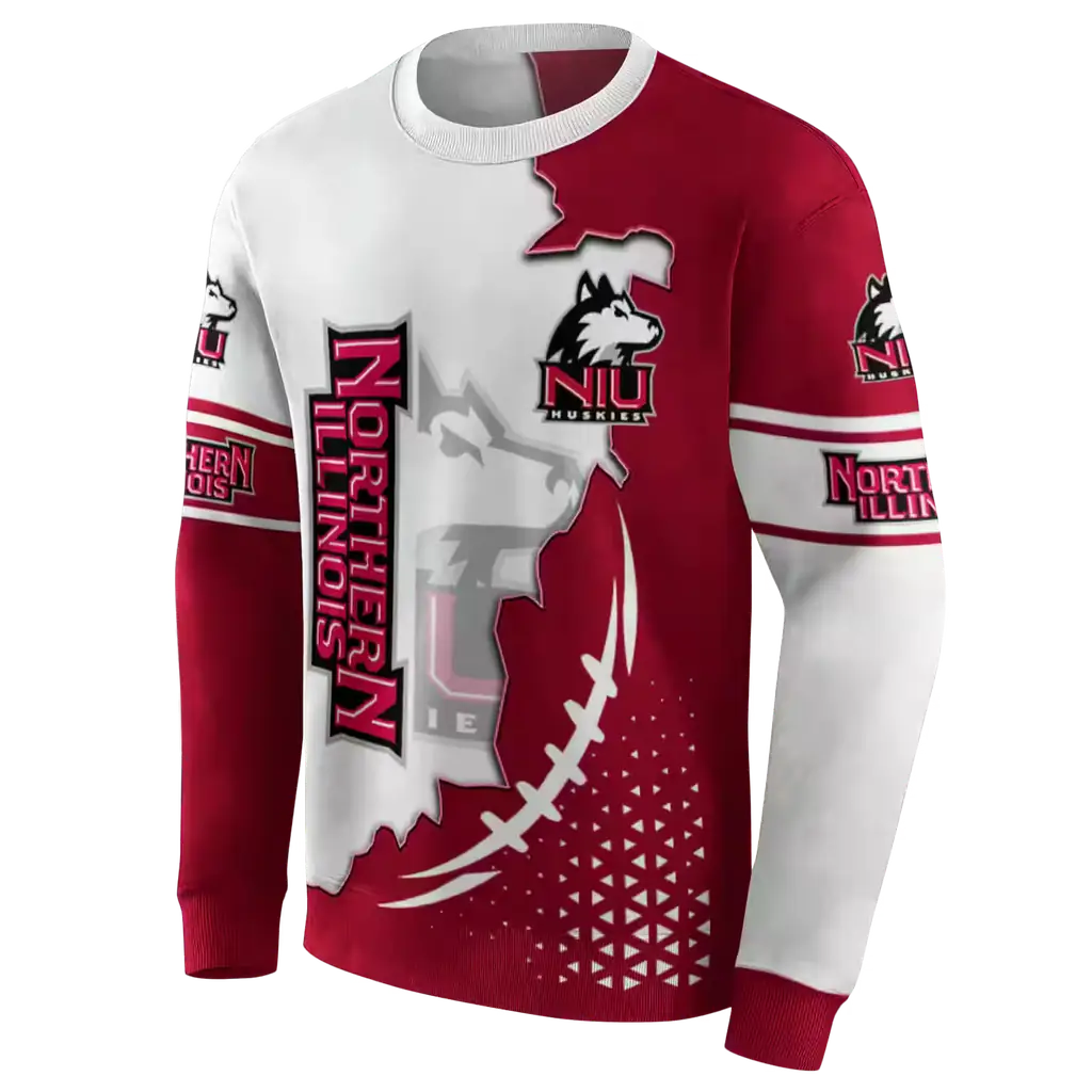 northern illinois huskies triangular pattern red white hoodie new arrival northern illinois huskies triangular pattern red white hoodie new arrival