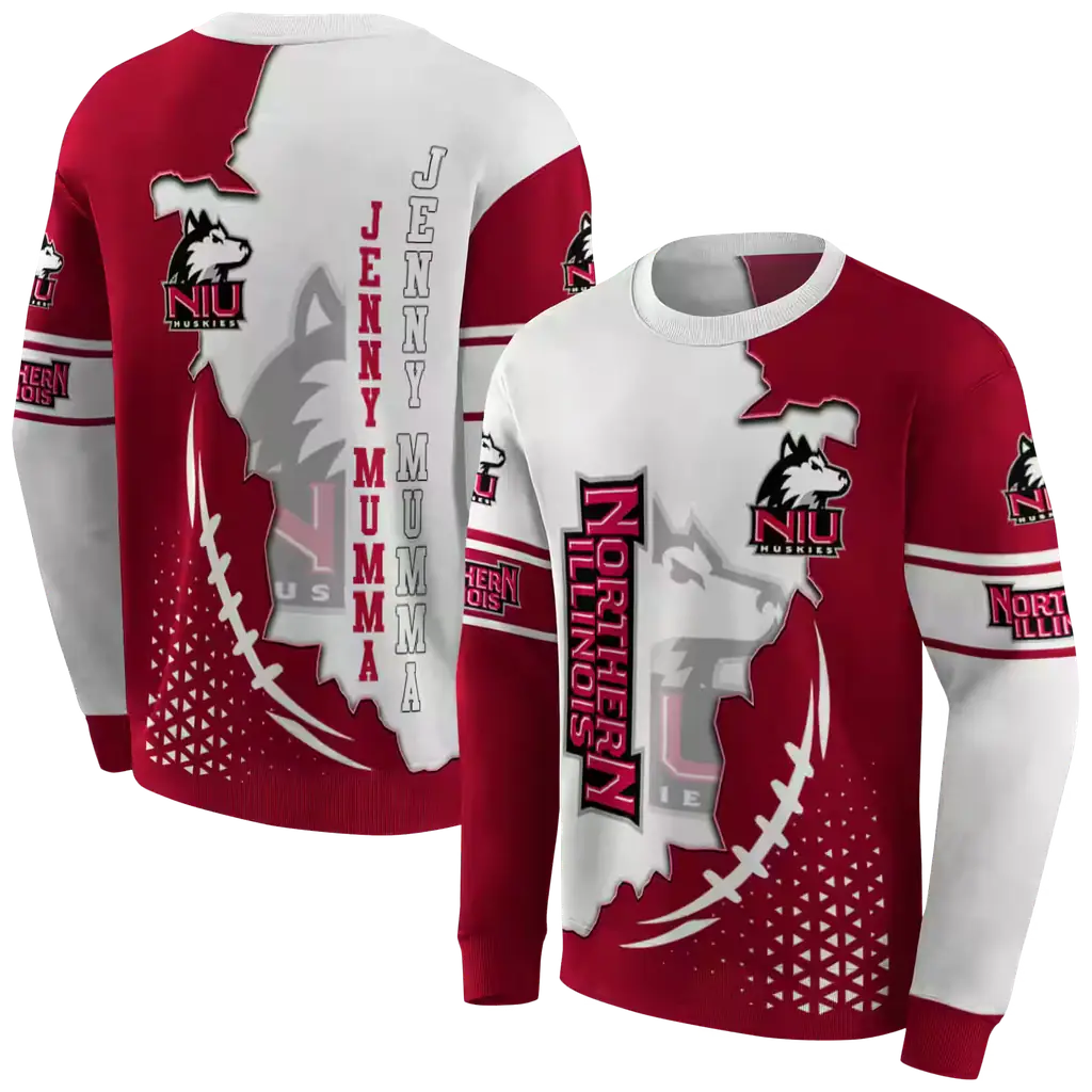 northern illinois huskies triangular pattern red white hoodie premium grade northern illinois huskies triangular pattern red white hoodie premium grade