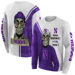 northwestern wildcats achmed skull purple hoodie best selling