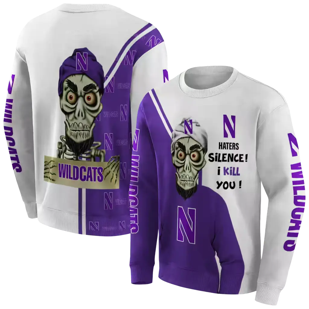 northwestern wildcats achmed skull purple hoodie premium grade northwestern wildcats achmed skull purple hoodie premium grade