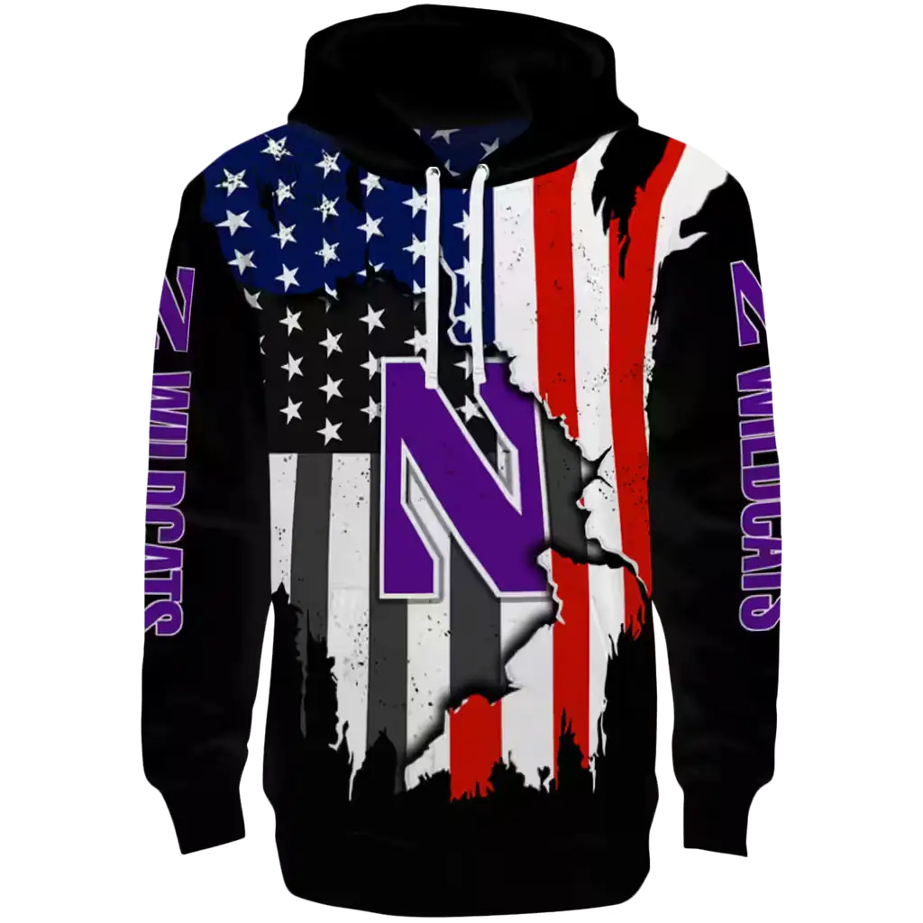 northwestern wildcats american pride black hoodie best selling northwestern wildcats american pride black hoodie best selling