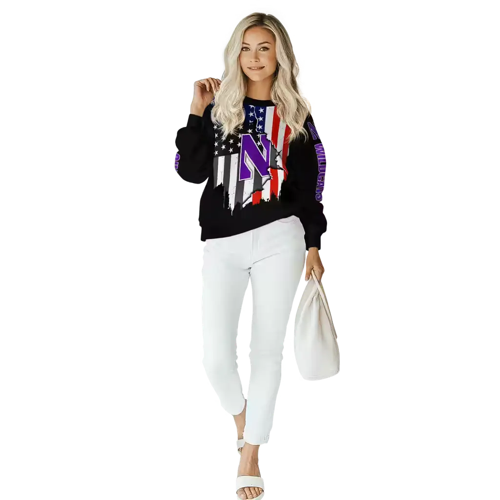 northwestern wildcats american pride black hoodie trendy northwestern wildcats american pride black hoodie trendy