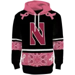 northwestern wildcats awareness ribbon black pink hoodie best selling