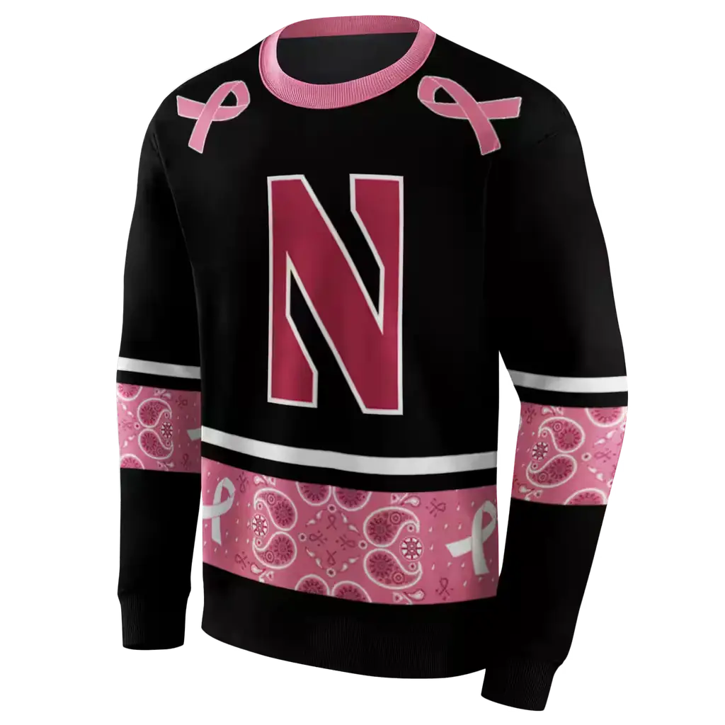 northwestern wildcats awareness ribbon black pink hoodie new arrival northwestern wildcats awareness ribbon black pink hoodie new arrival