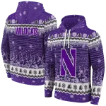 northwestern wildcats christmas trees purple hoodie best selling