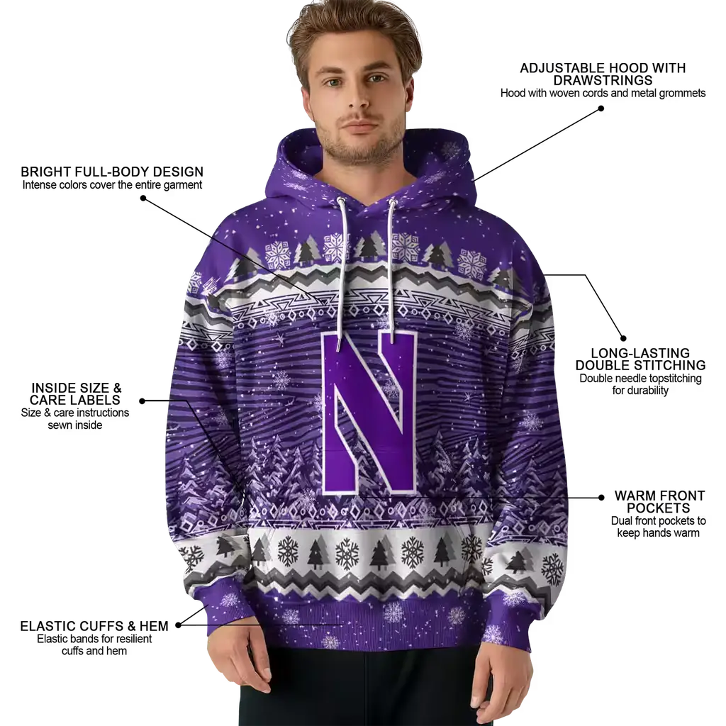 northwestern wildcats christmas trees purple hoodie latest model northwestern wildcats christmas trees purple hoodie latest model