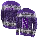 northwestern wildcats christmas trees purple hoodie best selling