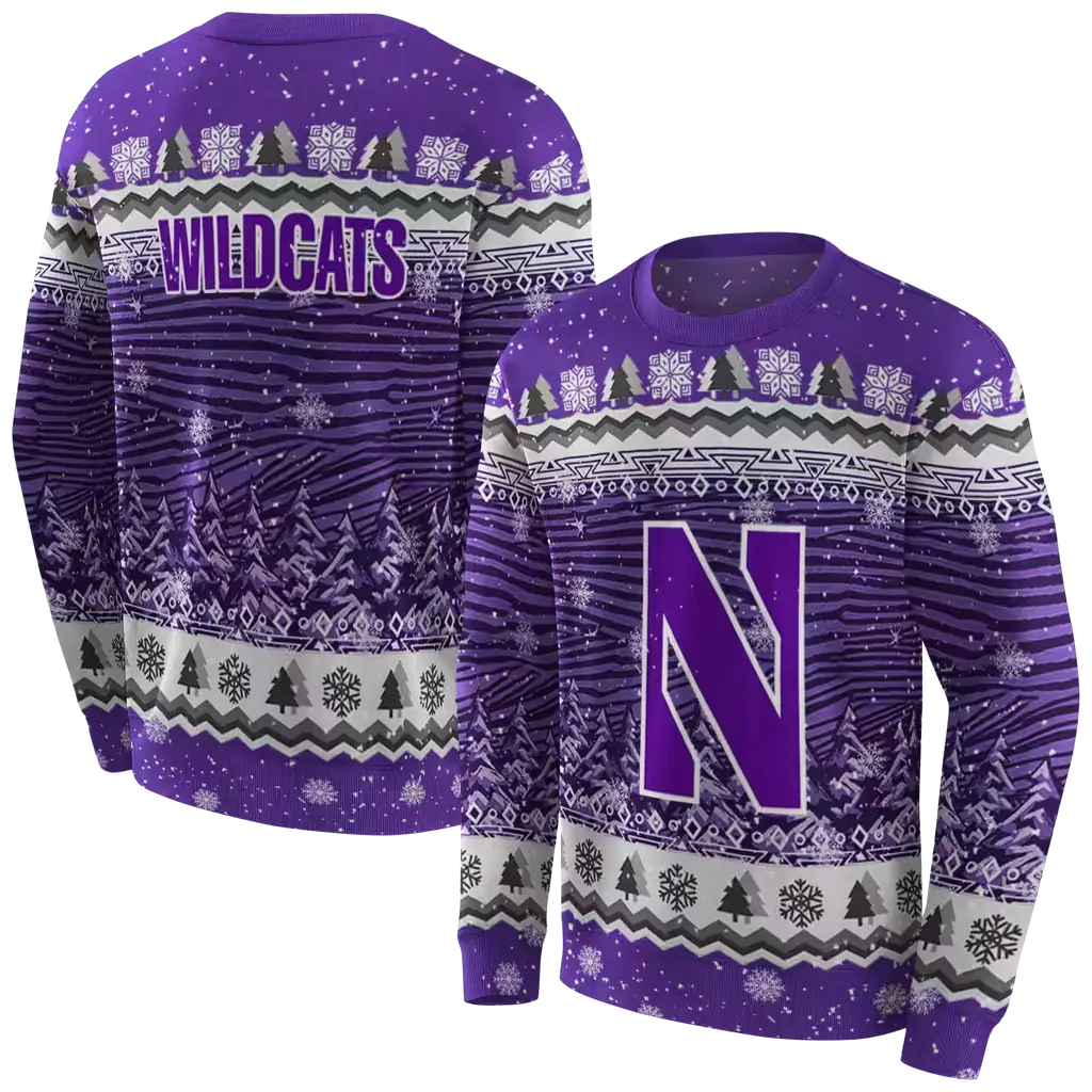 northwestern wildcats christmas trees purple hoodie premium grade northwestern wildcats christmas trees purple hoodie premium grade