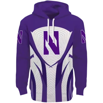 northwestern wildcats concentric lines purple black hoodie best selling