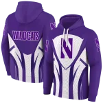 northwestern wildcats concentric lines purple black hoodie best selling