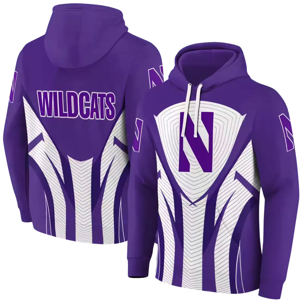 northwestern wildcats concentric lines purple black hoodie fashion forward northwestern wildcats concentric lines purple black hoodie fashion forward
