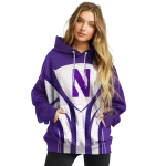 northwestern wildcats concentric lines purple black hoodie best selling