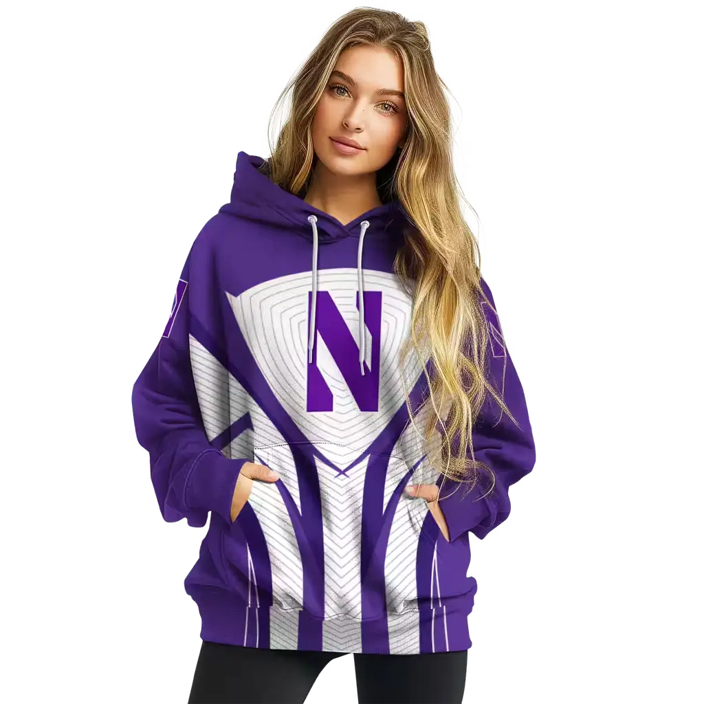 northwestern wildcats concentric lines purple black hoodie high quality northwestern wildcats concentric lines purple black hoodie high quality