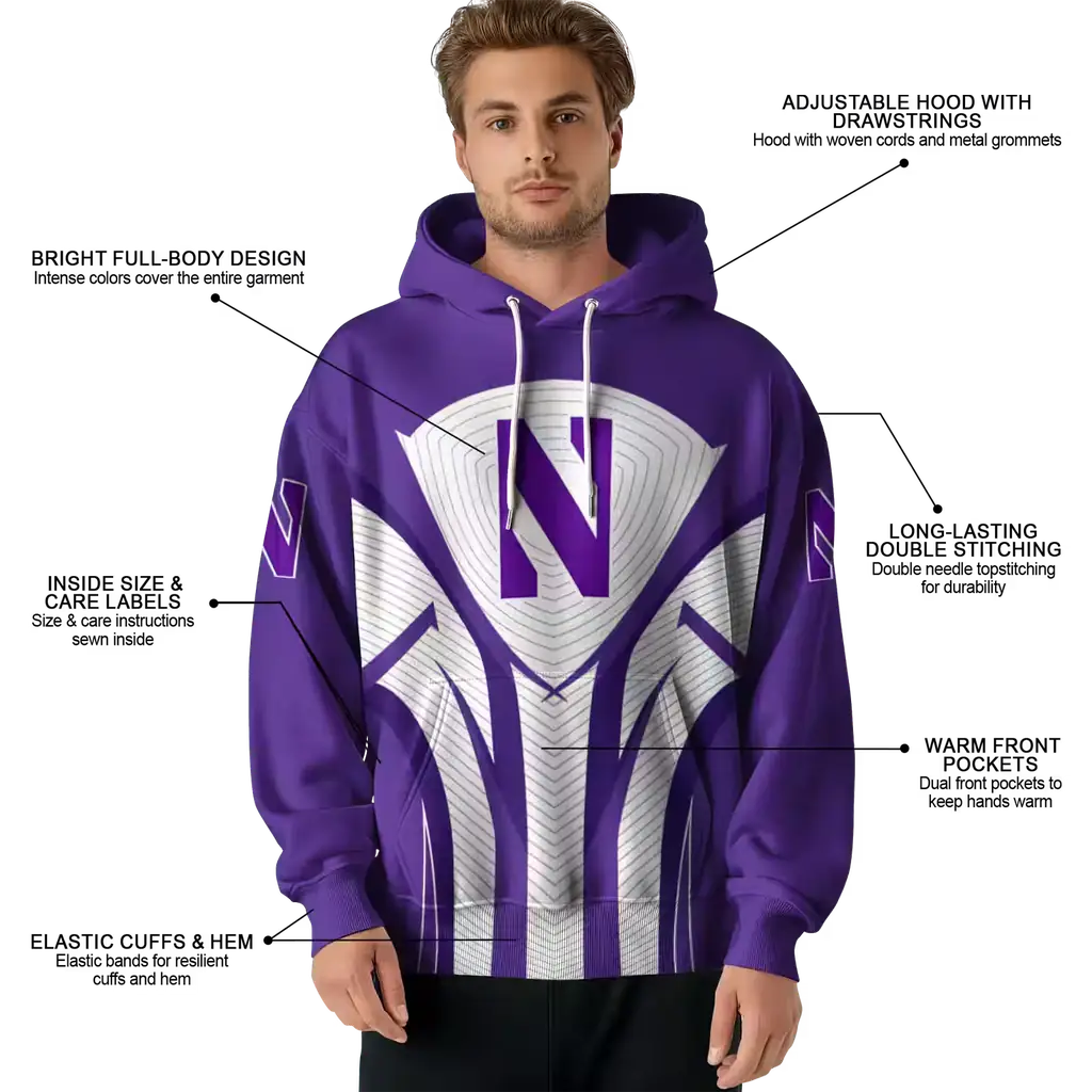 northwestern wildcats concentric lines purple black hoodie latest model northwestern wildcats concentric lines purple black hoodie latest model