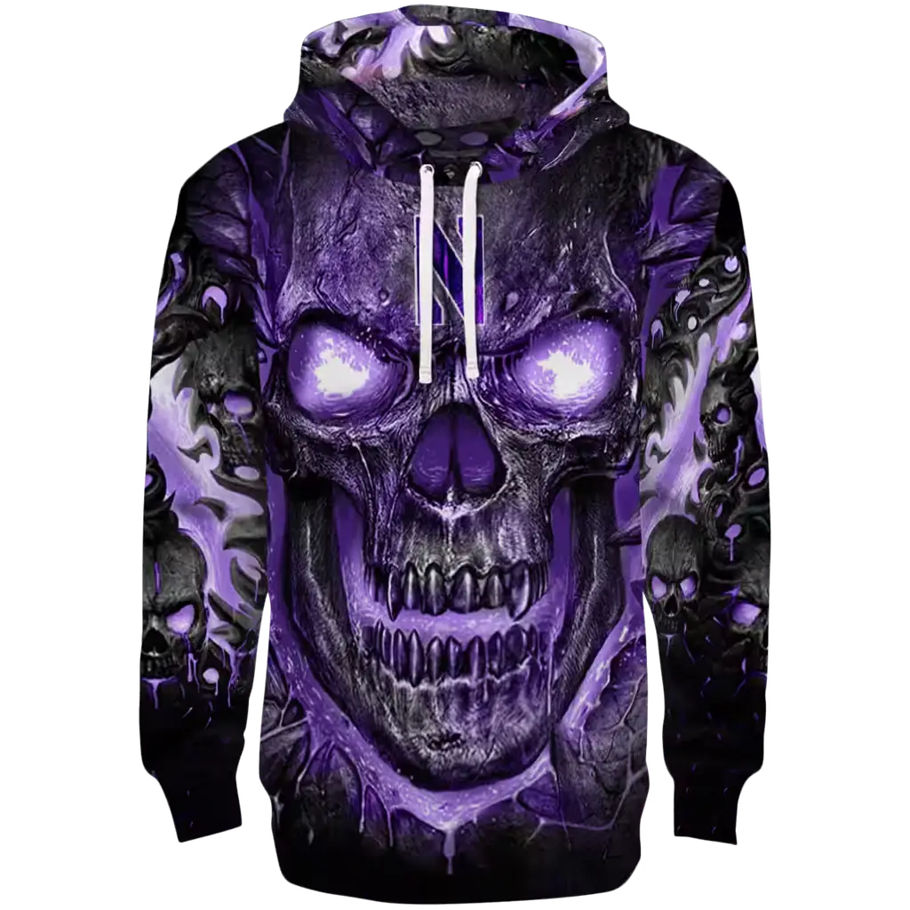 northwestern wildcats demonic skull purple black hoodie best selling northwestern wildcats demonic skull purple black hoodie best selling