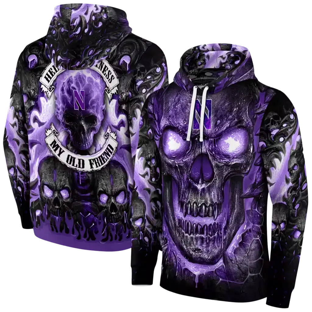 northwestern wildcats demonic skull purple black hoodie fashion forward northwestern wildcats demonic skull purple black hoodie fashion forward