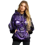 northwestern wildcats demonic skull purple black hoodie best selling