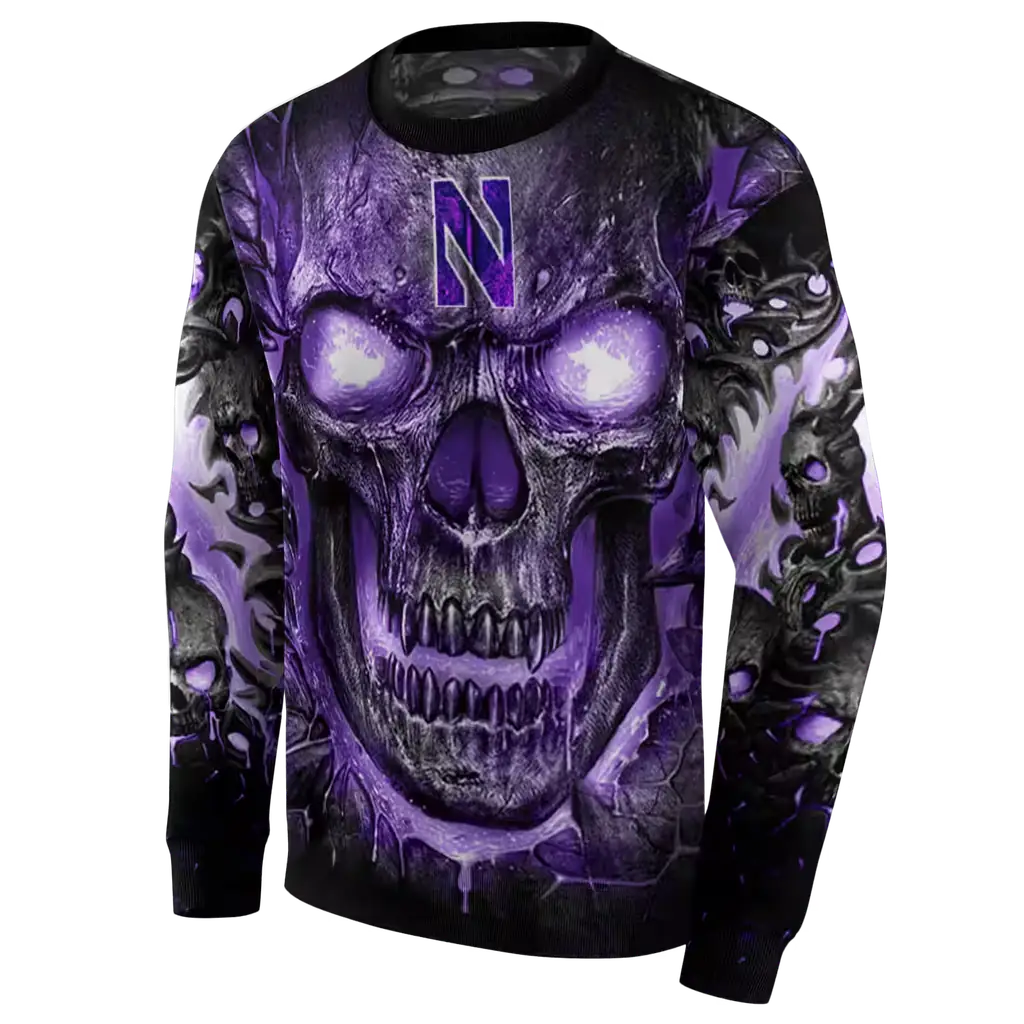 northwestern wildcats demonic skull purple black hoodie new arrival northwestern wildcats demonic skull purple black hoodie new arrival