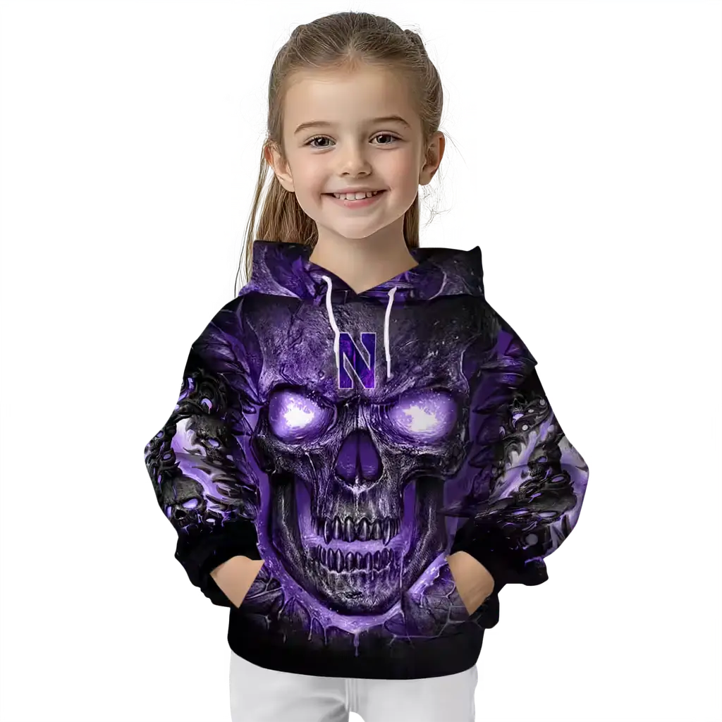 northwestern wildcats demonic skull purple black hoodie top rated northwestern wildcats demonic skull purple black hoodie top rated