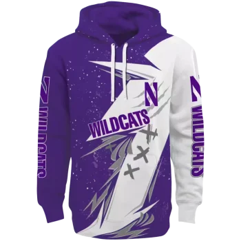 northwestern wildcats dynamic slash purple white hoodie best selling
