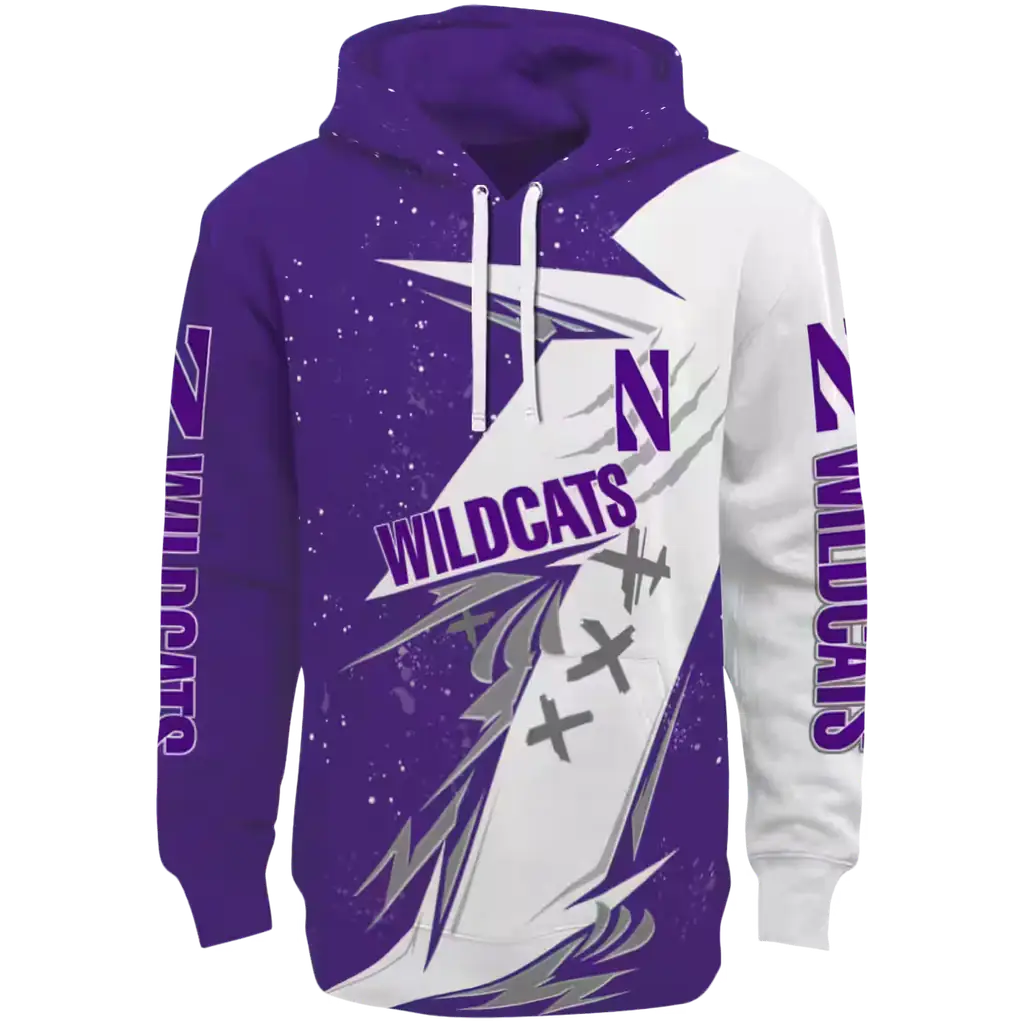 northwestern wildcats dynamic slash purple white hoodie best selling northwestern wildcats dynamic slash purple white hoodie best selling