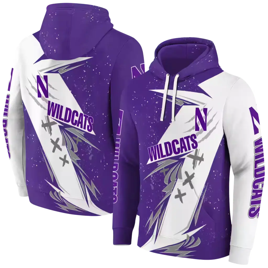 northwestern wildcats dynamic slash purple white hoodie fashion forward northwestern wildcats dynamic slash purple white hoodie fashion forward