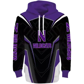 northwestern wildcats futuristic pattern purple black hoodie best selling