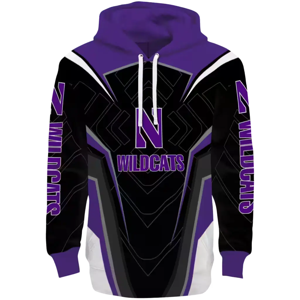 northwestern wildcats futuristic pattern purple black hoodie best selling northwestern wildcats futuristic pattern purple black hoodie best selling