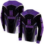 northwestern wildcats futuristic pattern purple black hoodie best selling
