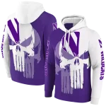 northwestern wildcats graphic punisher purple white hoodie best selling