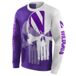 northwestern wildcats graphic punisher purple white hoodie best selling