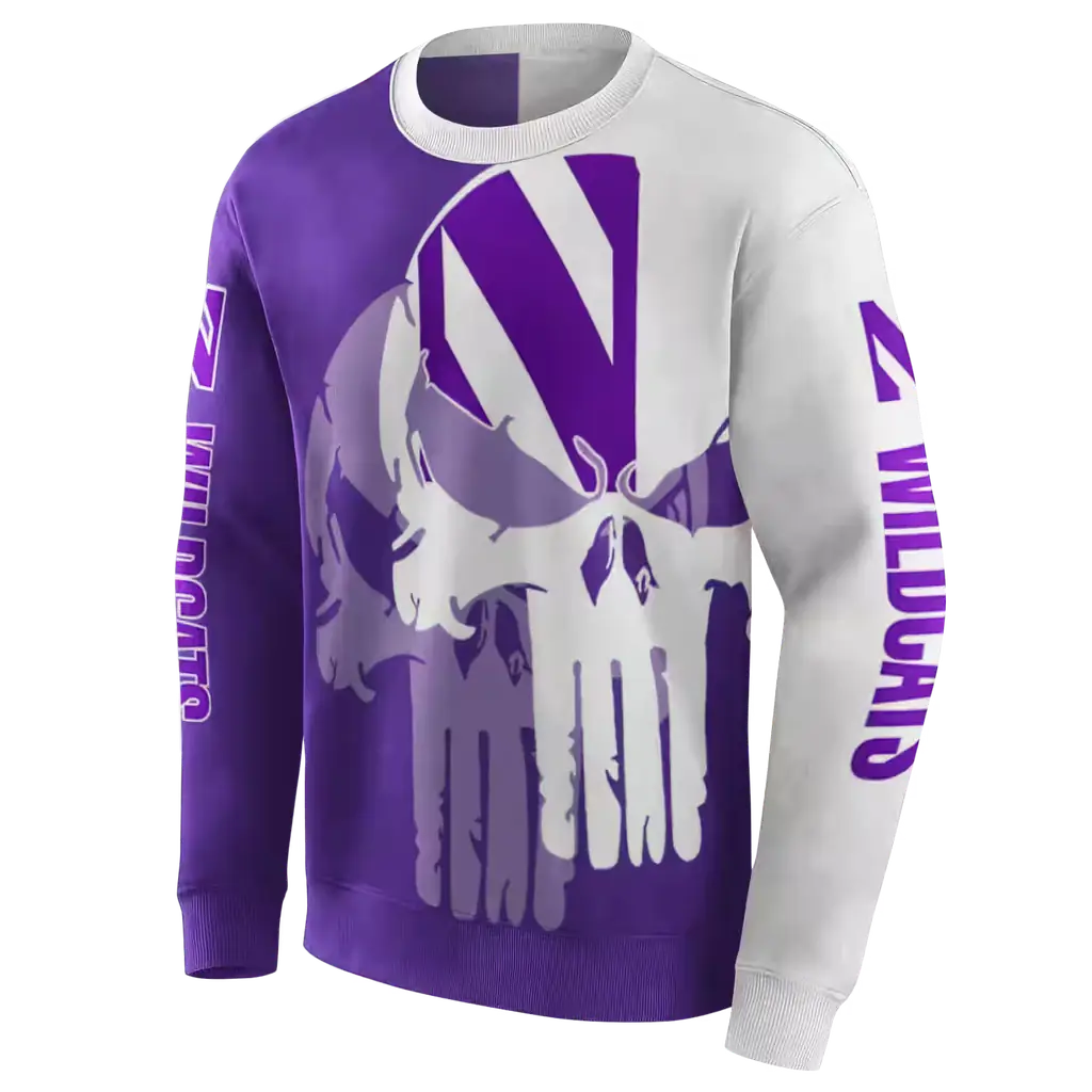 northwestern wildcats graphic punisher purple white hoodie new arrival northwestern wildcats graphic punisher purple white hoodie new arrival