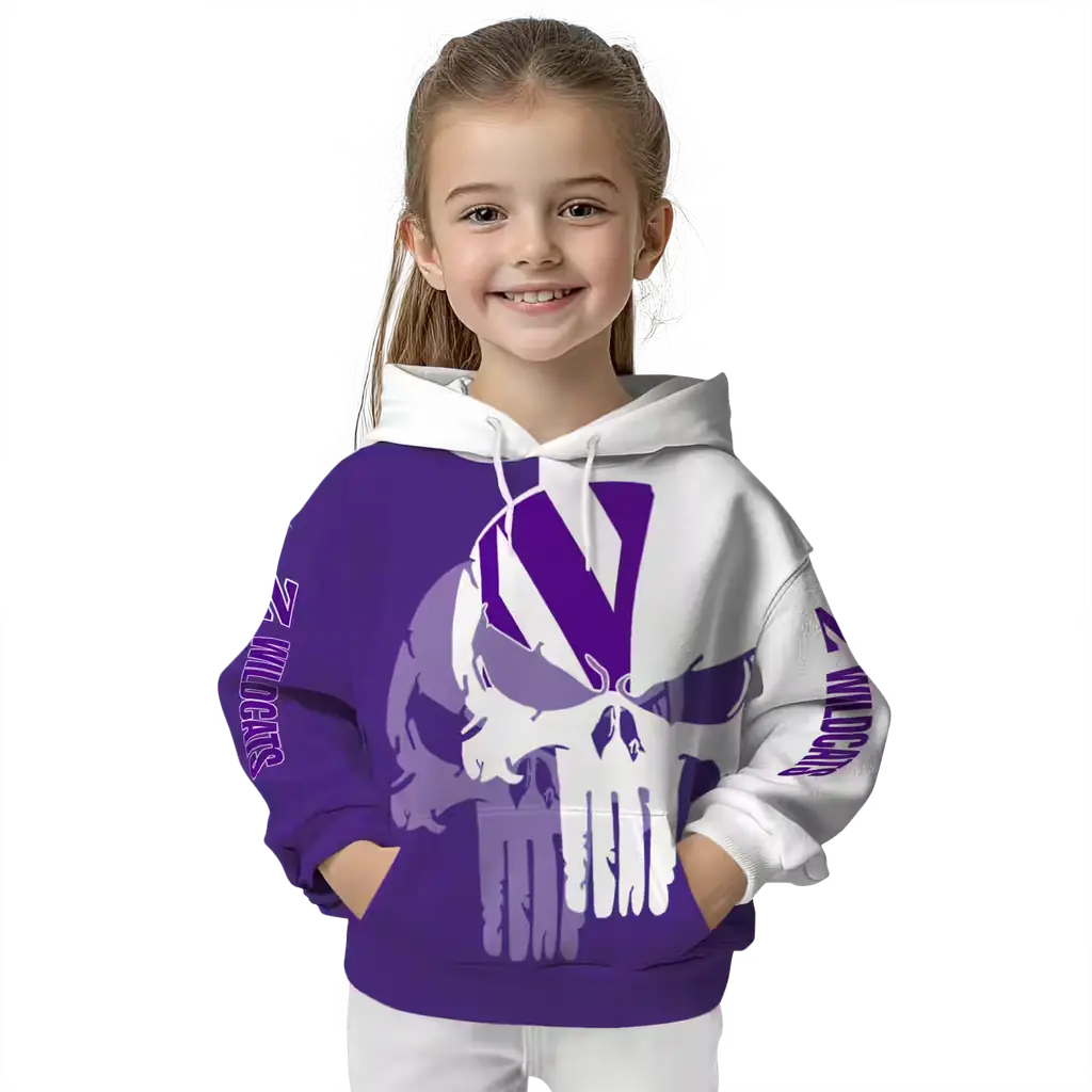 northwestern wildcats graphic punisher purple white hoodie top rated northwestern wildcats graphic punisher purple white hoodie top rated