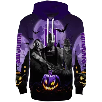 northwestern wildcats halloween vibes purple black hoodie best selling