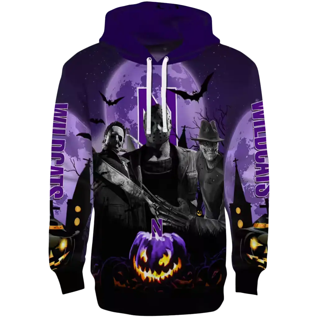 northwestern wildcats halloween vibes purple black hoodie best selling northwestern wildcats halloween vibes purple black hoodie best selling