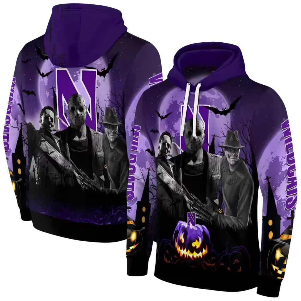 northwestern wildcats halloween vibes purple black hoodie fashion forward northwestern wildcats halloween vibes purple black hoodie fashion forward