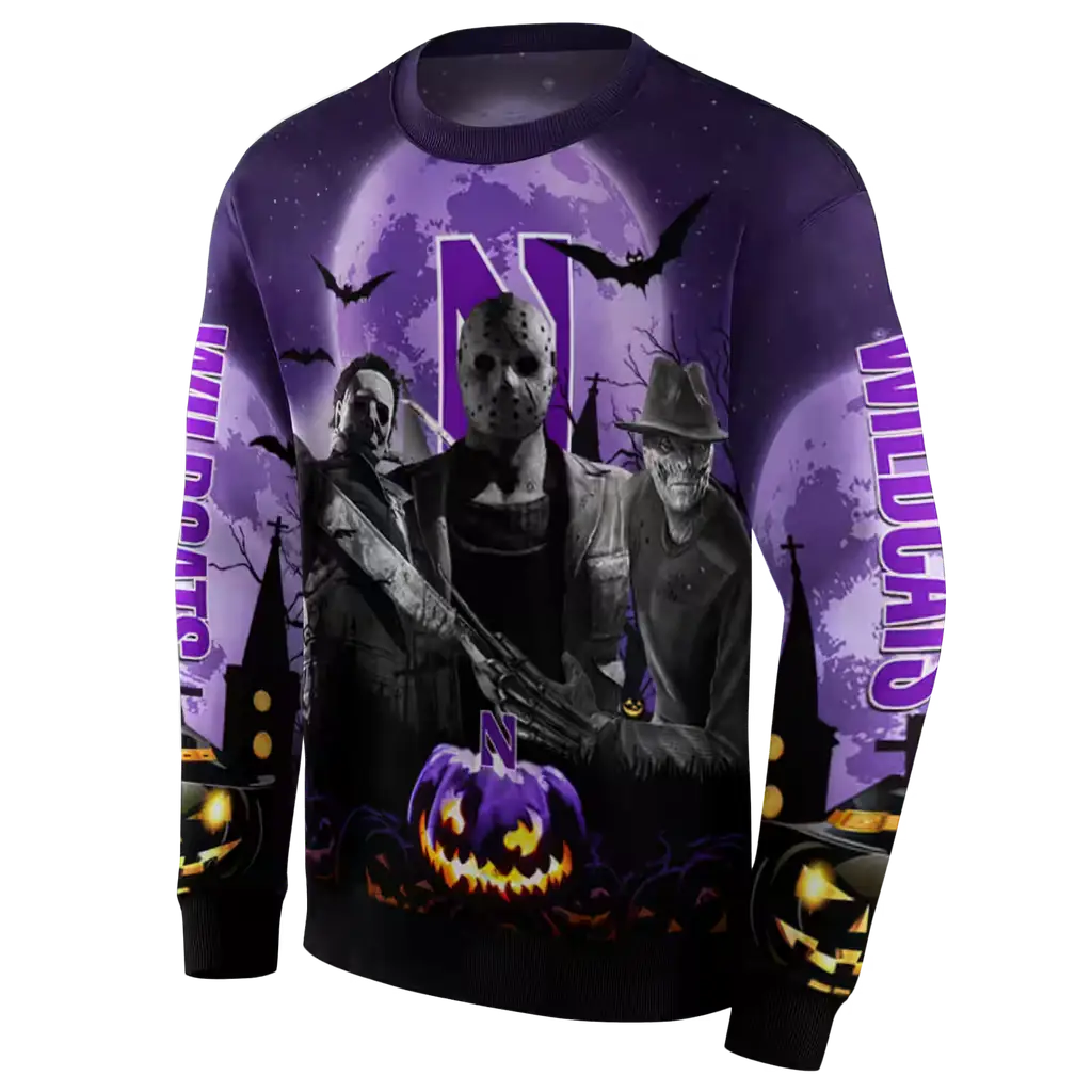 northwestern wildcats halloween vibes purple black hoodie new arrival northwestern wildcats halloween vibes purple black hoodie new arrival