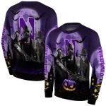 northwestern wildcats halloween vibes purple black hoodie best selling