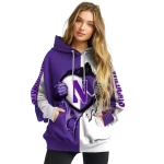northwestern wildcats heartbeat graphic purple hoodie best selling