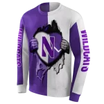 northwestern wildcats heartbeat graphic purple hoodie best selling