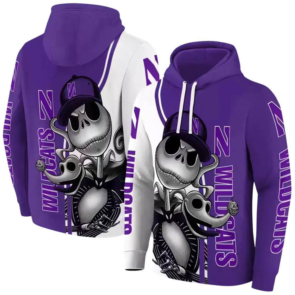 northwestern wildcats jack skellington purple hoodie fashion forward northwestern wildcats jack skellington purple hoodie fashion forward