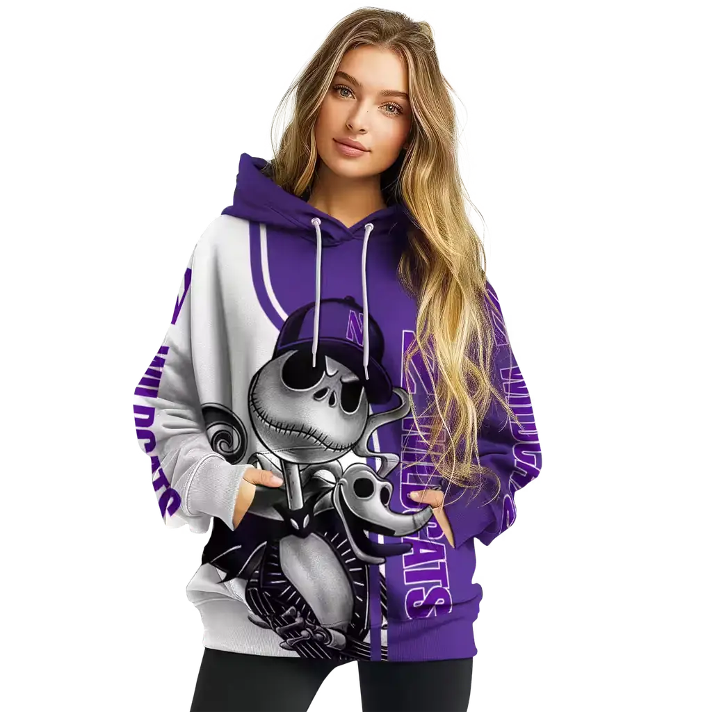 northwestern wildcats jack skellington purple hoodie high quality northwestern wildcats jack skellington purple hoodie high quality