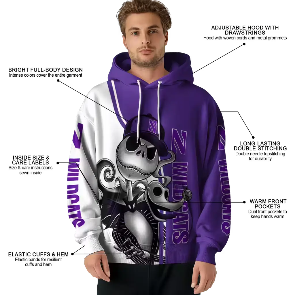 northwestern wildcats jack skellington purple hoodie latest model northwestern wildcats jack skellington purple hoodie latest model