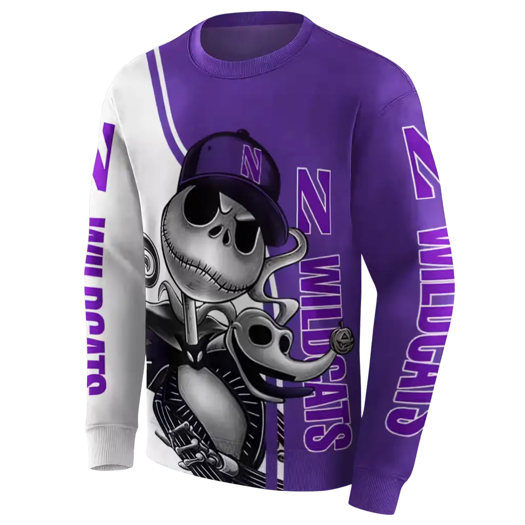 northwestern wildcats jack skellington purple hoodie new arrival northwestern wildcats jack skellington purple hoodie new arrival