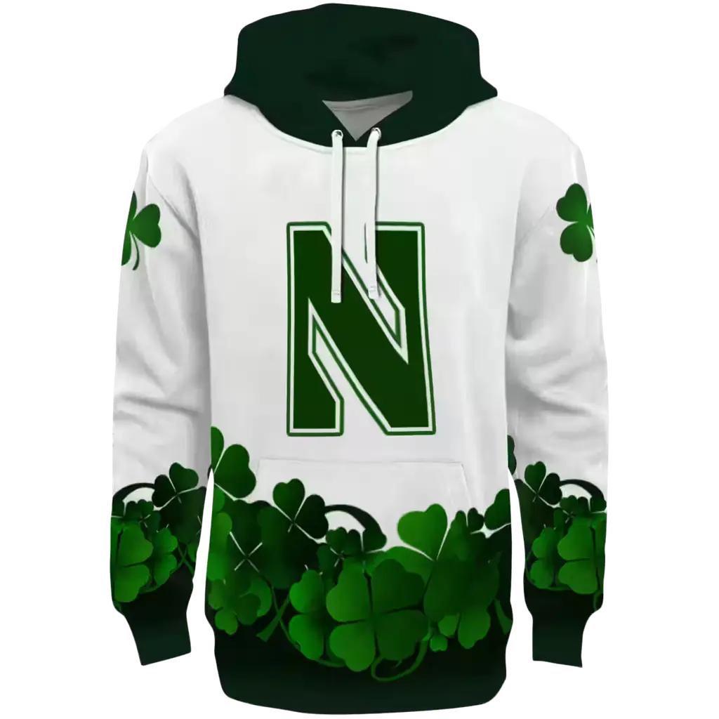 northwestern wildcats lucky motif white green hoodie best selling northwestern wildcats lucky motif white green hoodie best selling