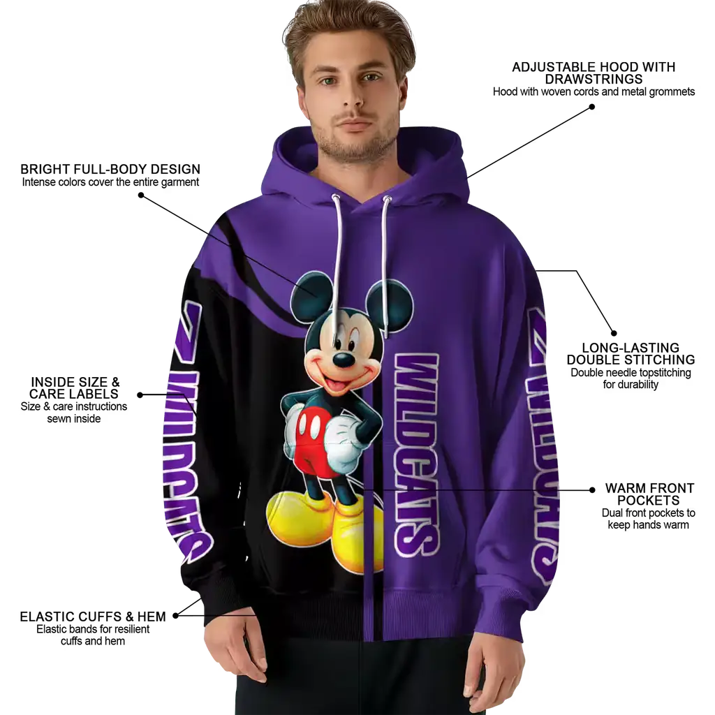 northwestern wildcats mickey mouse purple black hoodie latest model northwestern wildcats mickey mouse purple black hoodie latest model