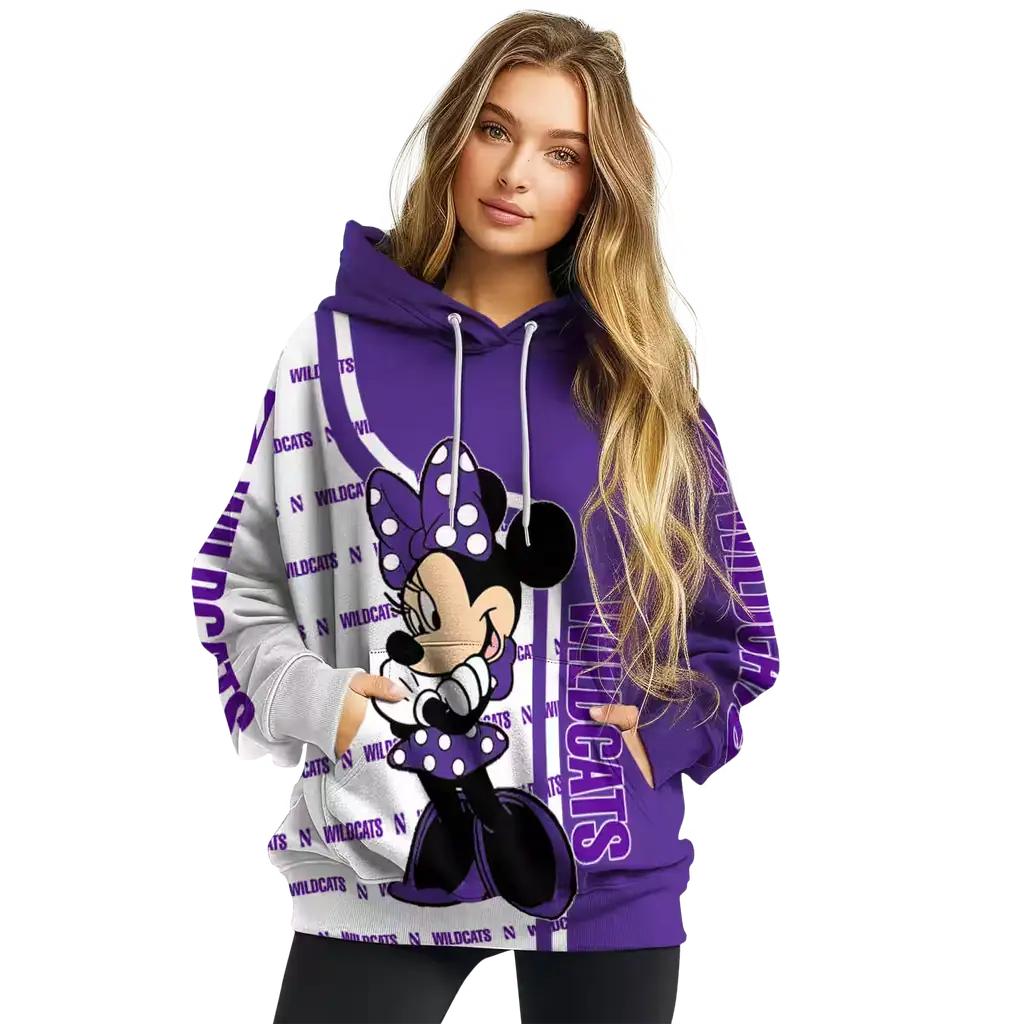 northwestern wildcats minnie mouse purple hoodie high quality northwestern wildcats minnie mouse purple hoodie high quality